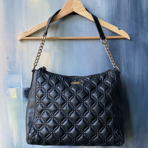 EUC Kate Spade Astor Court Aurelia Quilted Black Leather Handbag - Picture 2 of 13